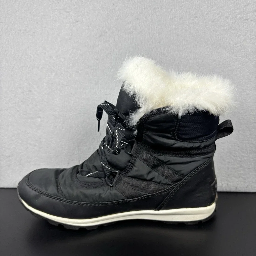 SOREL‎ Women's Whitney Short Lace-up Waterproof Insulated Winter Boot Sz 9 Black
